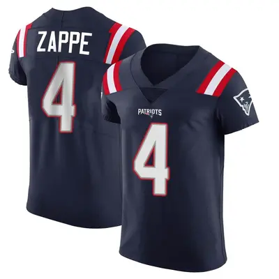Men's Elite Bailey Zappe New England Patriots Navy Team Color Vapor Untouchable Jersey