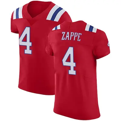 Men's Elite Bailey Zappe New England Patriots Red Vapor Untouchable Alternate Jersey