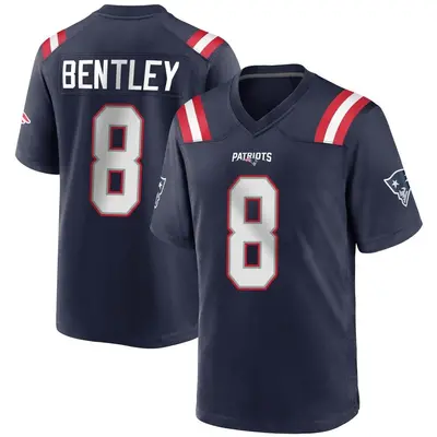 Men's Game Ja'Whaun Bentley New England Patriots Navy Blue Team Color Jersey