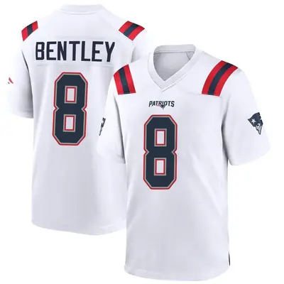 Men's Game Ja'Whaun Bentley New England Patriots White Jersey