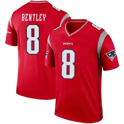 Men's Legend Ja'Whaun Bentley New England Patriots Red Inverted Jersey