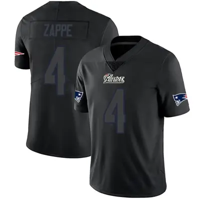 Men's Limited Bailey Zappe New England Patriots Black Impact Jersey