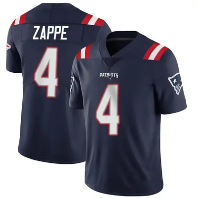 Men's Limited Bailey Zappe New England Patriots Navy Team Color Vapor Untouchable Jersey