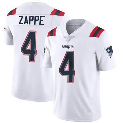 Men's Limited Bailey Zappe New England Patriots White Vapor Untouchable Jersey