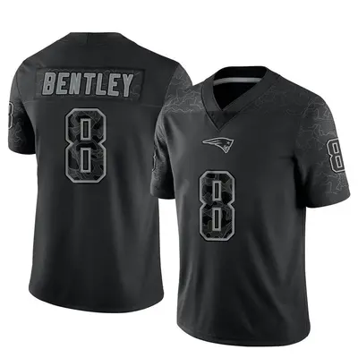 Men's Limited Ja'Whaun Bentley New England Patriots Black Reflective Jersey