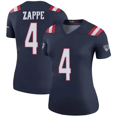 Women's Legend Bailey Zappe New England Patriots Navy Color Rush Jersey