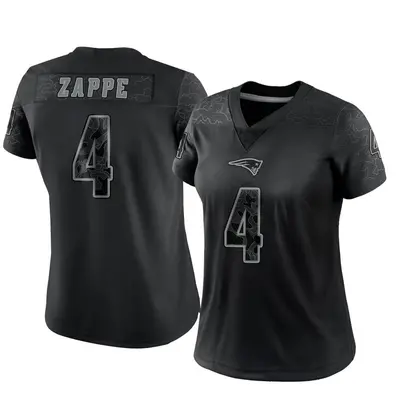 Women's Limited Bailey Zappe New England Patriots Black Reflective Jersey