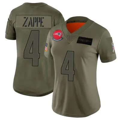 Women's Limited Bailey Zappe New England Patriots Camo 2019 Salute to Service Jersey