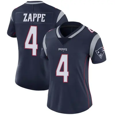 Women's Limited Bailey Zappe New England Patriots Navy Team Color Vapor Untouchable Jersey
