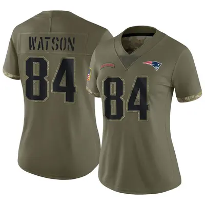 Women's Limited Benjamin Watson New England Patriots Olive 2022 Salute To Service Jersey