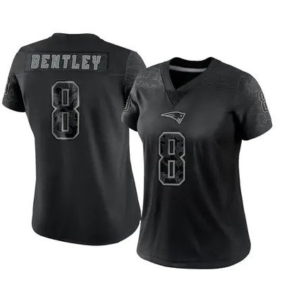Women's Limited Ja'Whaun Bentley New England Patriots Black Reflective Jersey