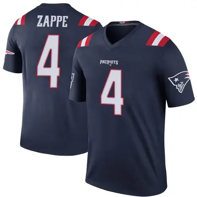Youth Legend Bailey Zappe New England Patriots Navy Color Rush Jersey