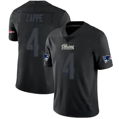Youth Limited Bailey Zappe New England Patriots Black Impact Jersey